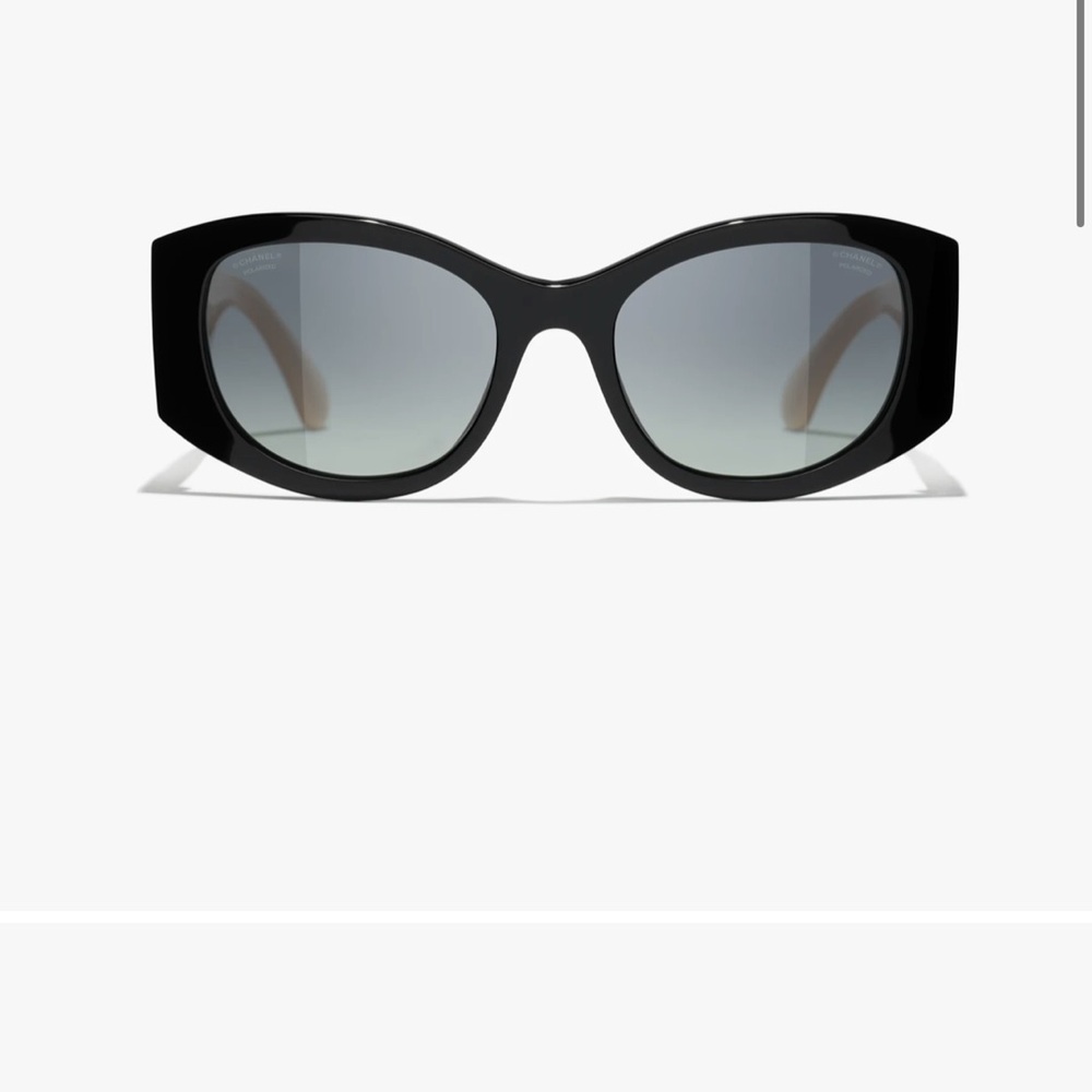 Chanel Black and Tan Sunglasses - Picture 3 of 3